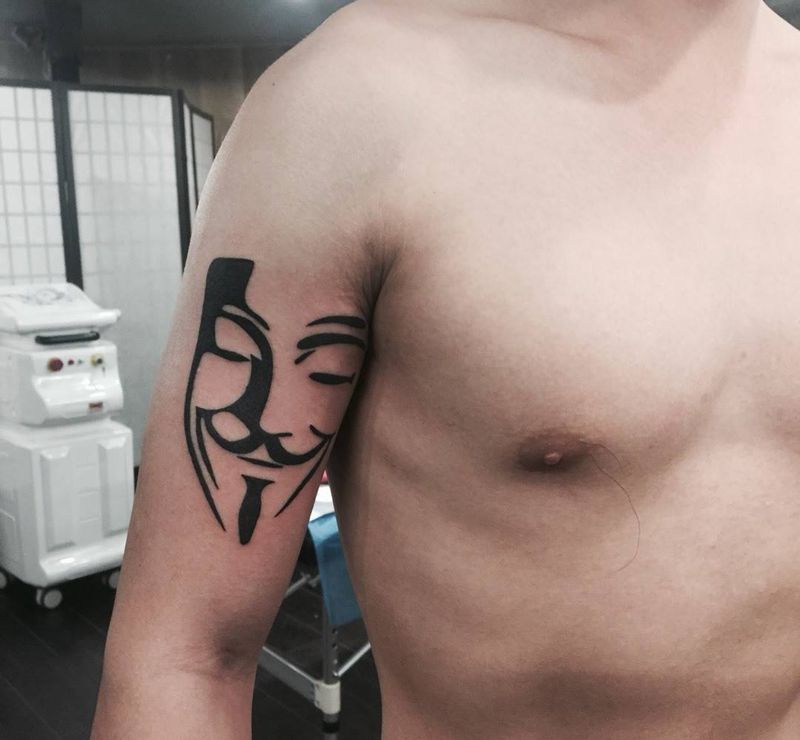 v字仇杀纹身图片