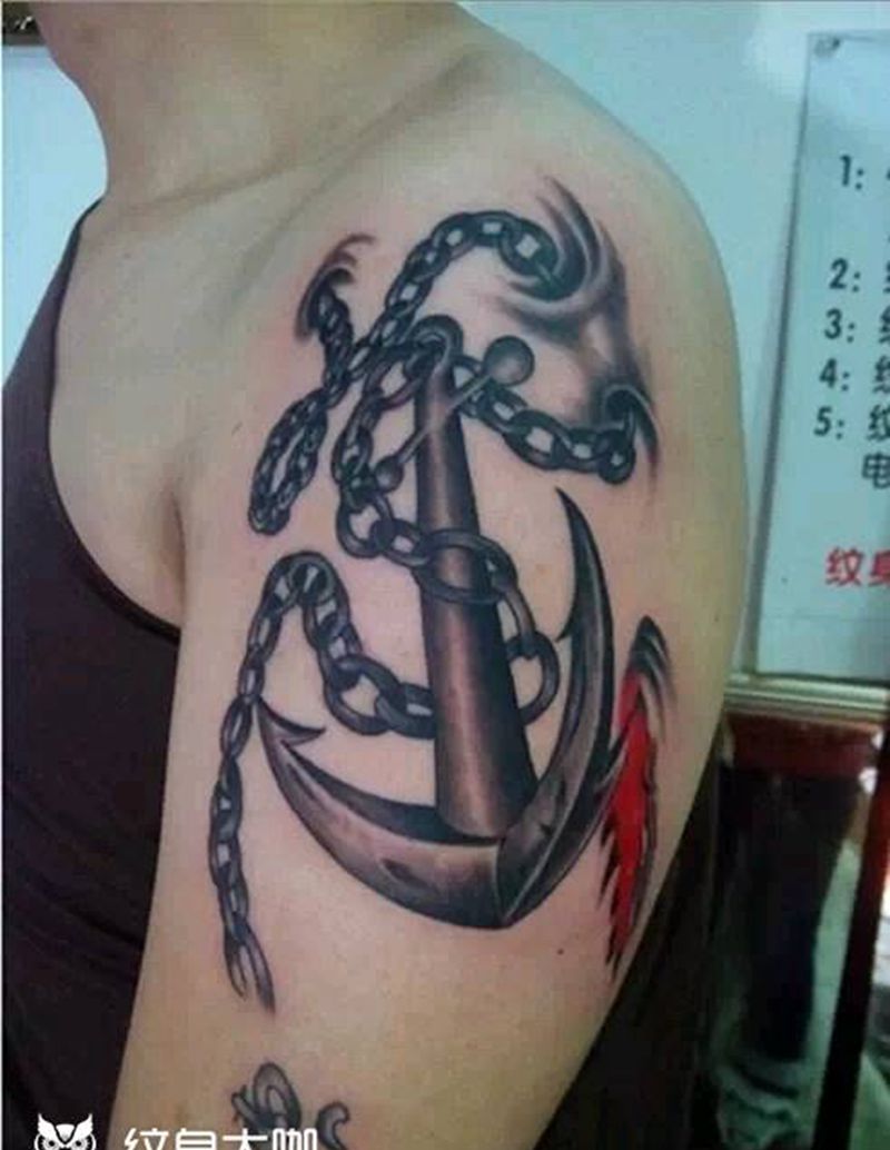 瞄链纹身图片_手臂传统静物成品纹身图案