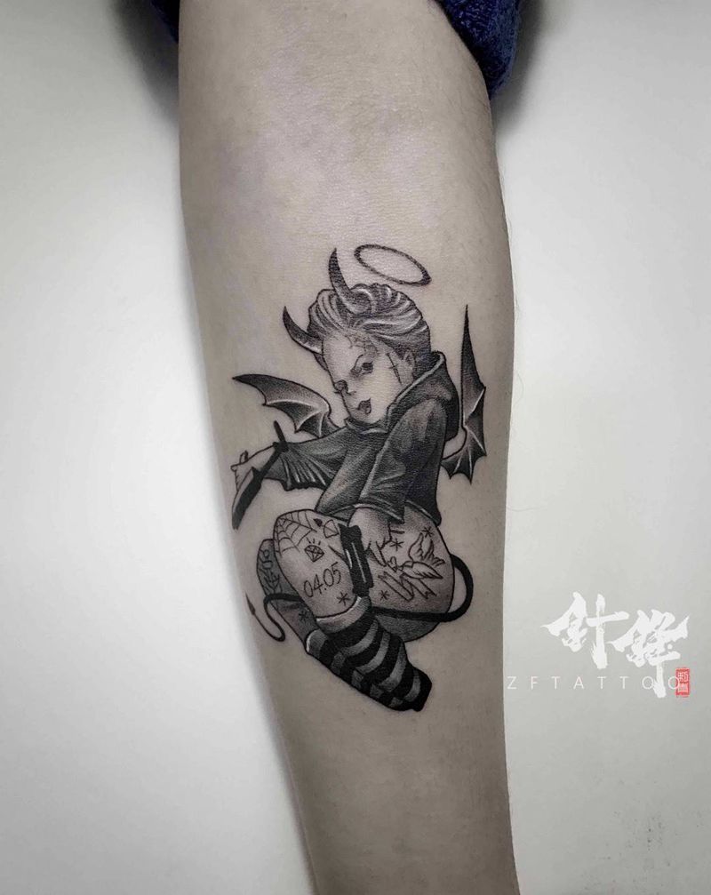 小天使纹身图片