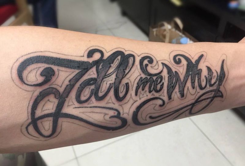 为什么？纹身图片_花体字纹身图案