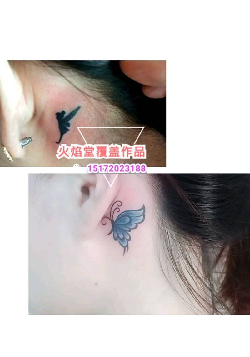 覆盖旧纹身纹身图片_新传统耳部纹身图案