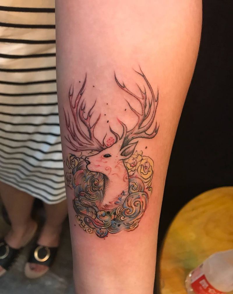 麋鹿纹身图片