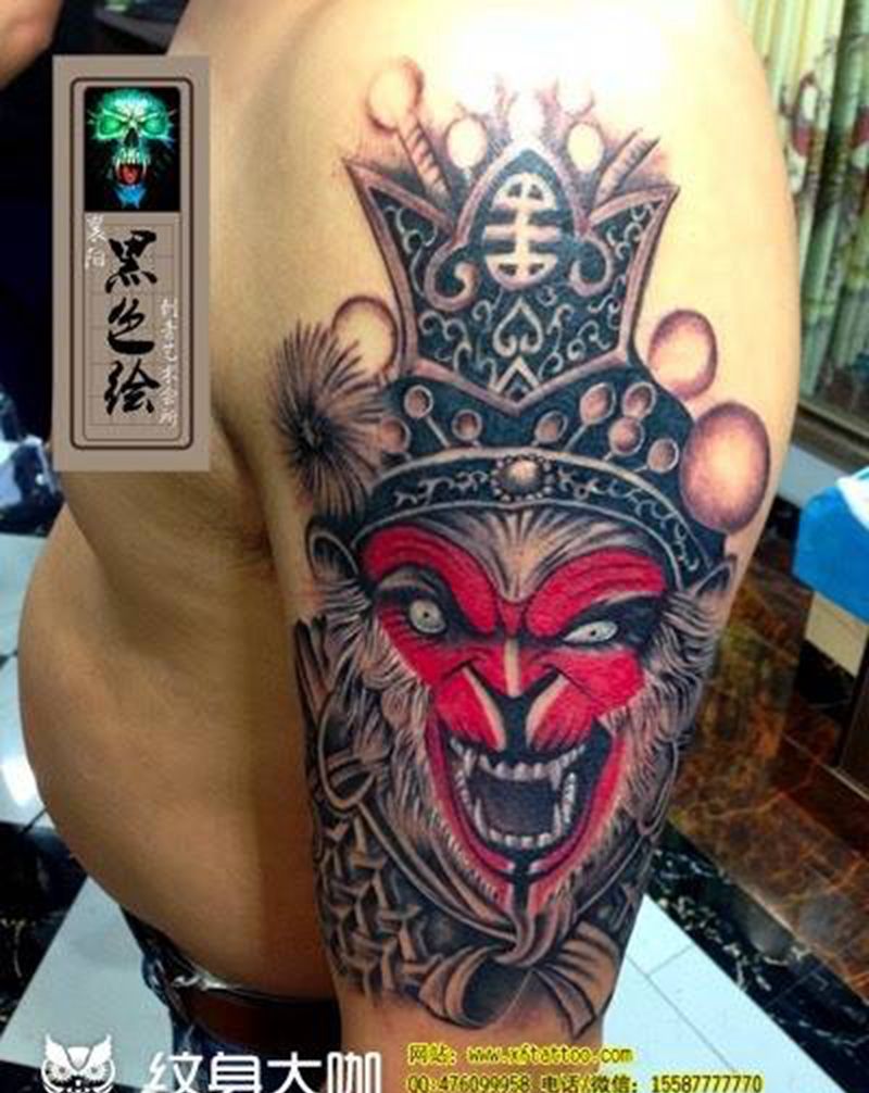 孙悟空纹身图片_人物纹身图案