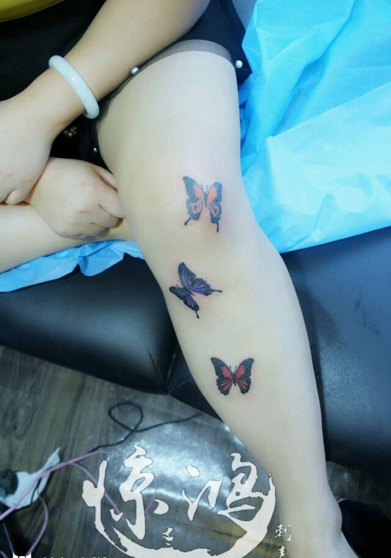 遮盖腿部疤痕纹身图片_成品纹身图案