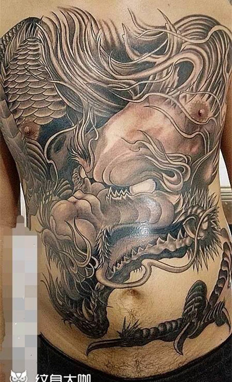 中国龙纹身图片