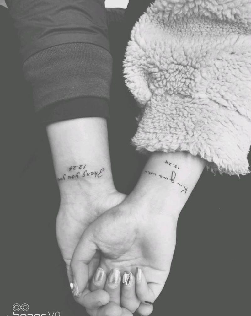 情侣字母纹身图片_手部手臂老传统New School纹身图案