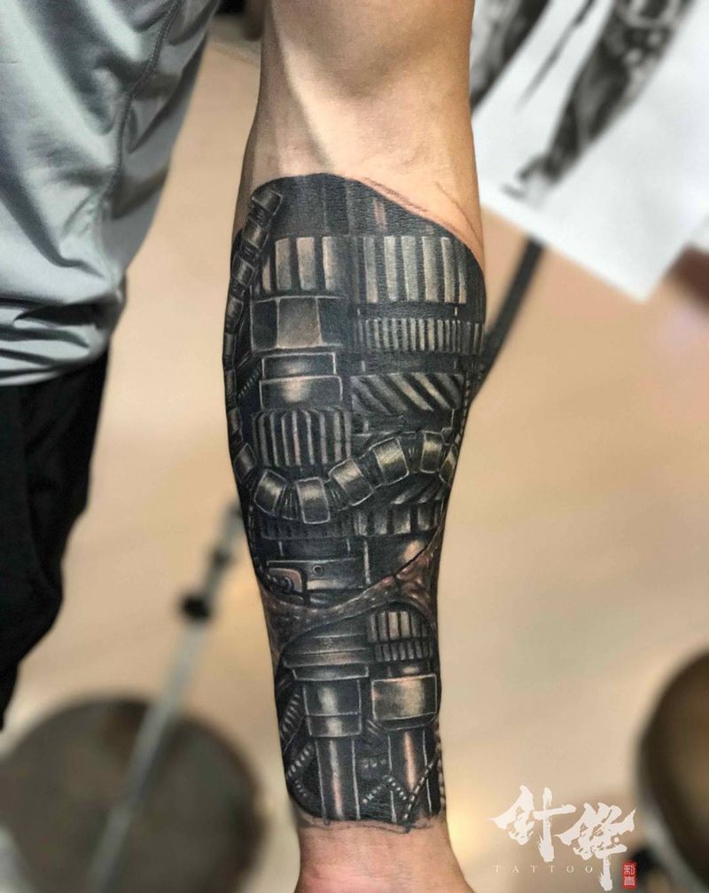机械臂纹身图片