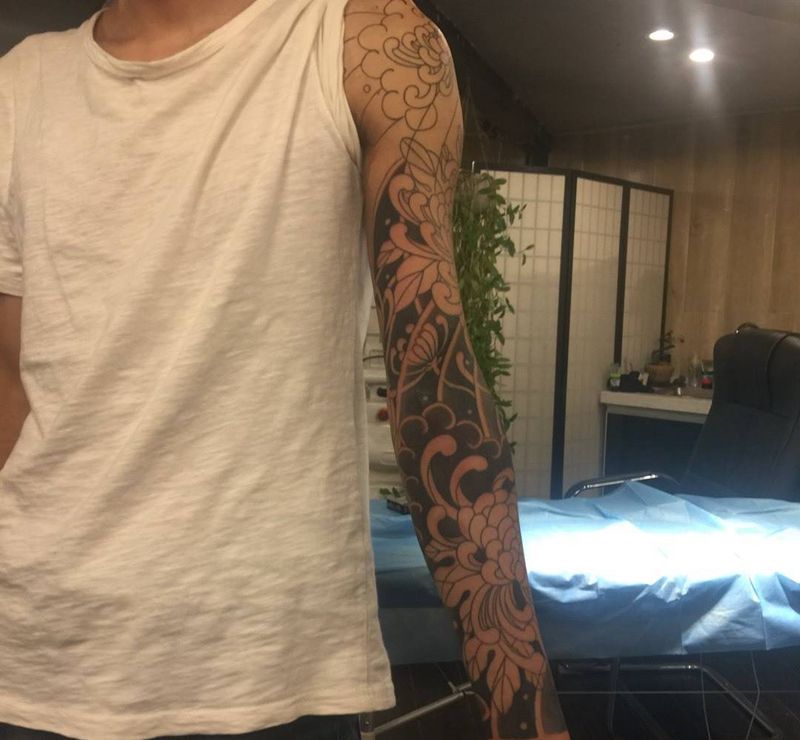 菊花進度。纹身图片