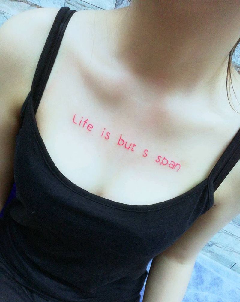 字母纹身图片_胸部新传统纹身图案