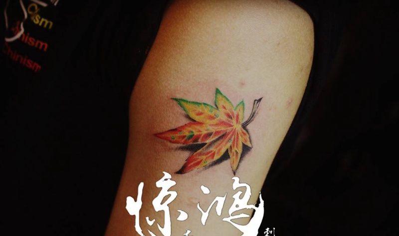 枫叶纹身图片