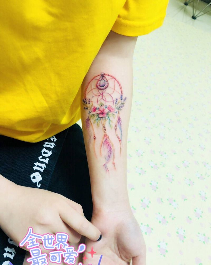 捕梦网纹身图片