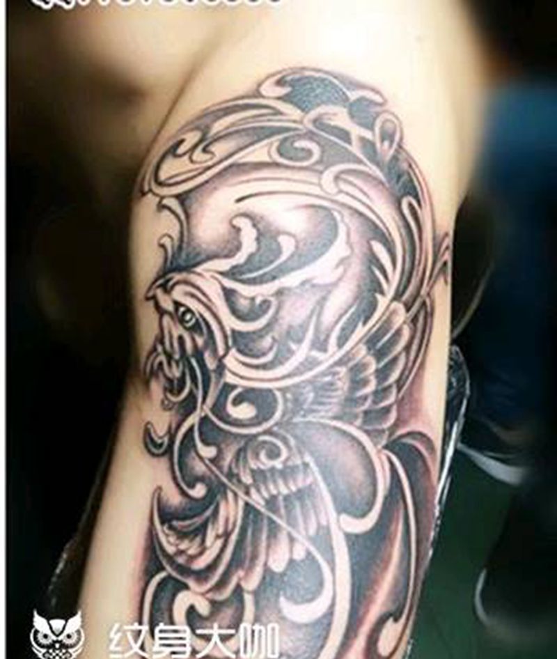 凤凰纹身图片_手臂传统动物成品纹身图案