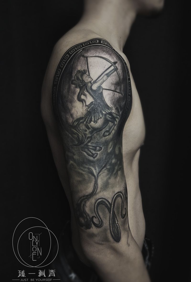 自主设计纹身图片_手臂水墨纹身图案