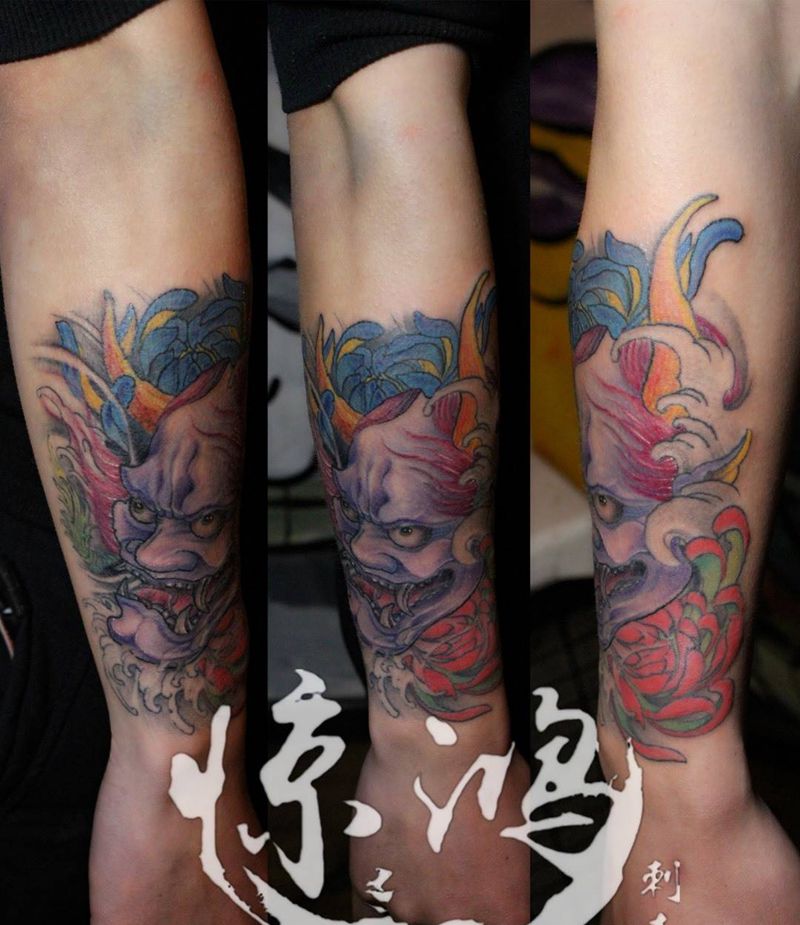 小臂般若纹身图片