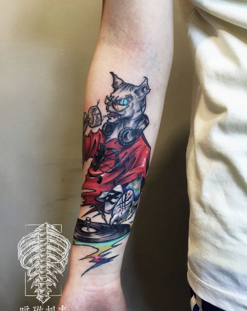 斯芬克斯纹身图片_手臂欧美写实纹身图案