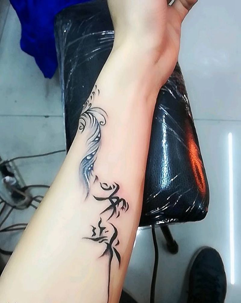 心如止水纹身图片_手部新传统纹身图案