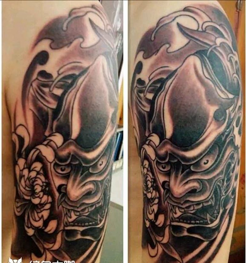 班若纹身图片_手臂传统人物成品纹身图案