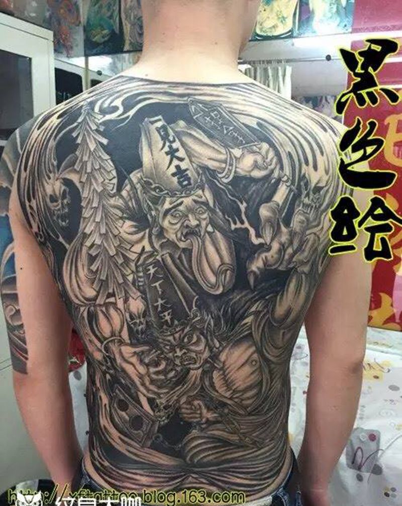 黑白无常纹身图片