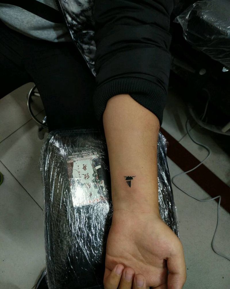 小帆船,纹身图片_手臂传统清新几何花絮生活成品纹身图案