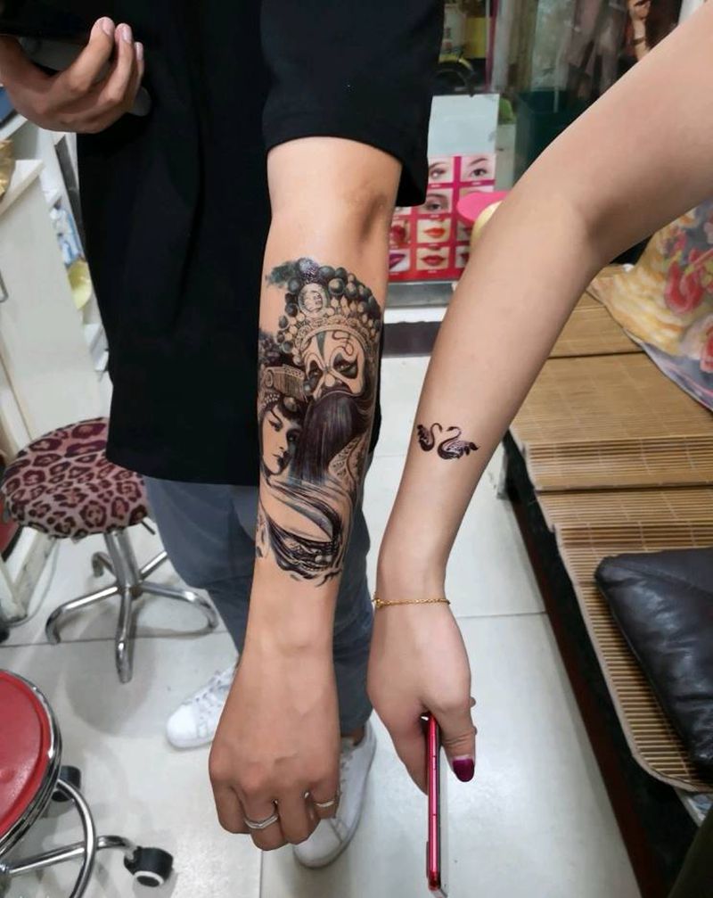 暂时性纹身纹身图片_手臂老传统纹身图案