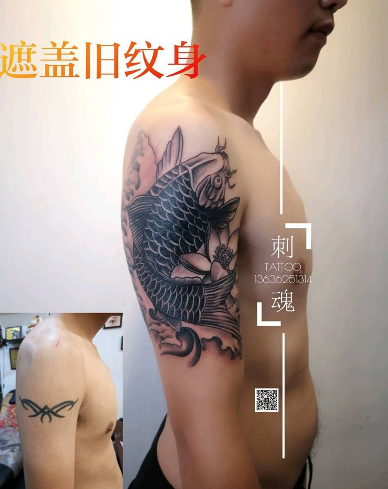 遮盖旧纹身纹身图片_手臂老传统纹身图案