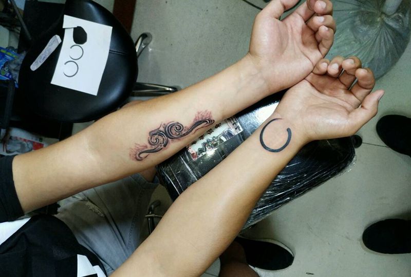 金箍纹身图片_手臂传统国画几何静物原创花絮生活成品手稿纹身图案