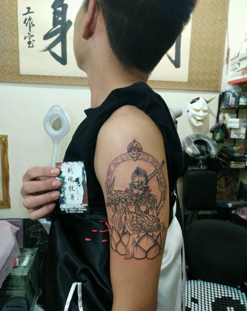 斗战胜佛纹身图片_手臂传统宗教原创花絮生活成品手稿插画纹身图案