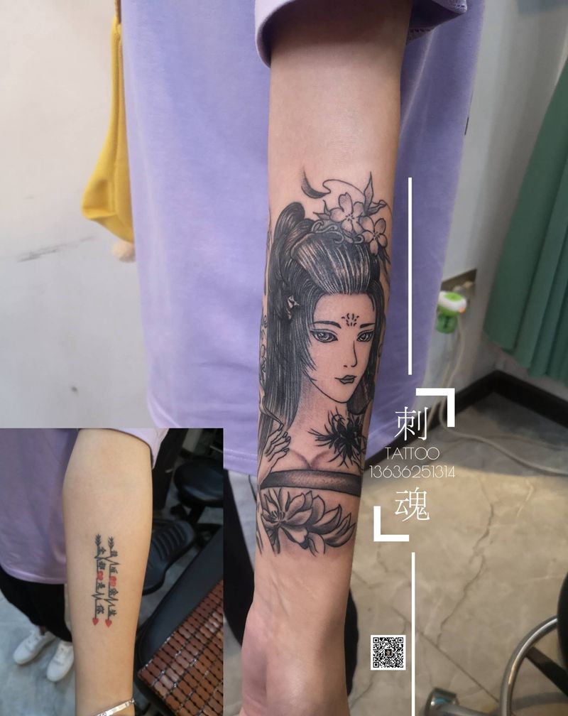 旧图遮盖纹身图片_手臂新传统纹身图案