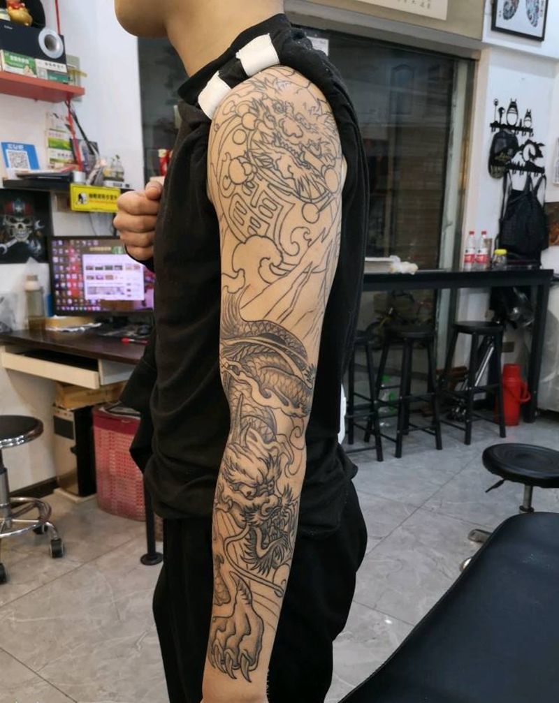 刺魂手艺人纹身图片_手臂图腾纹身图案