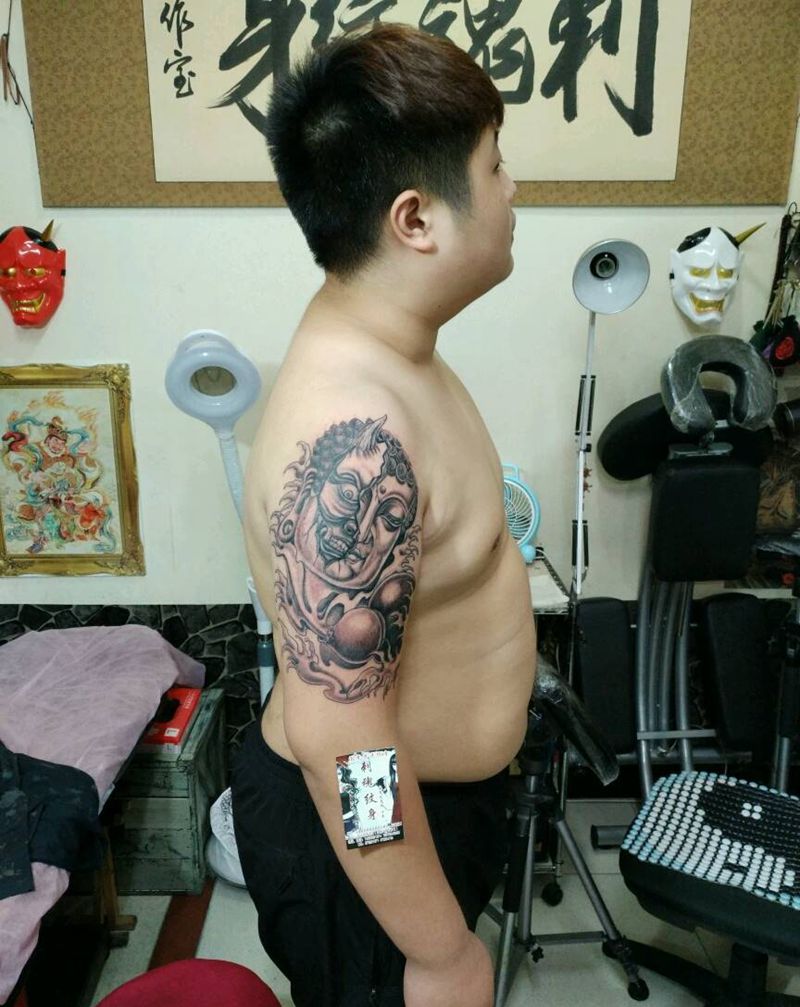 佛魔一念之间，纹身图片_传统鬼神宗教花絮生活成品手稿纹身图案