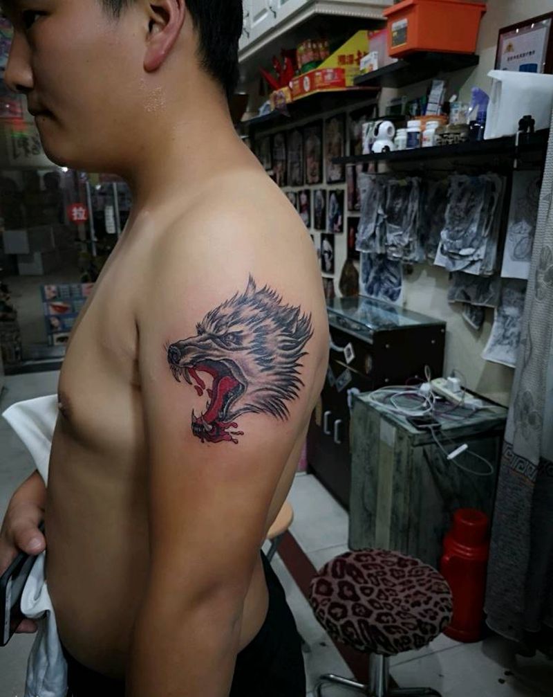 狼头纹身图片