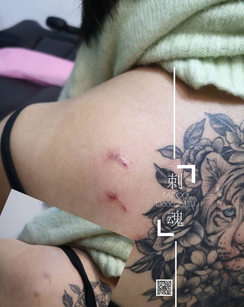 祛除旧纹身纹身图片_背部几何纹身图案
