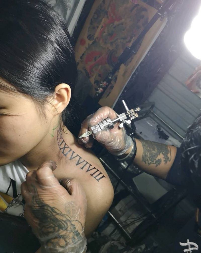 罗马数字纹身图片