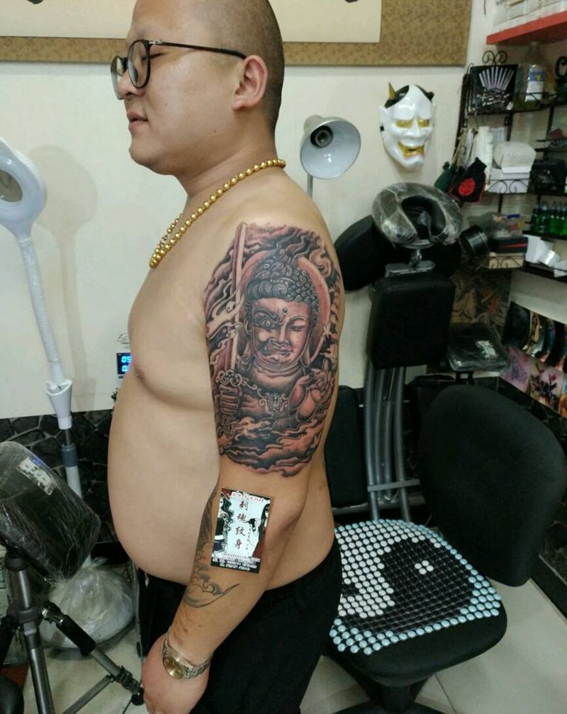 不动明王，纹身图片_手臂传统宗教原创花絮生活成品手稿纹身图案