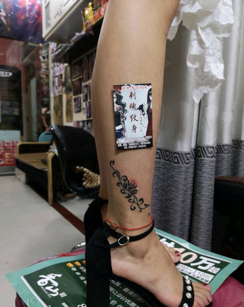 小清新纹身图片_手臂腿部几何图腾纹身图案