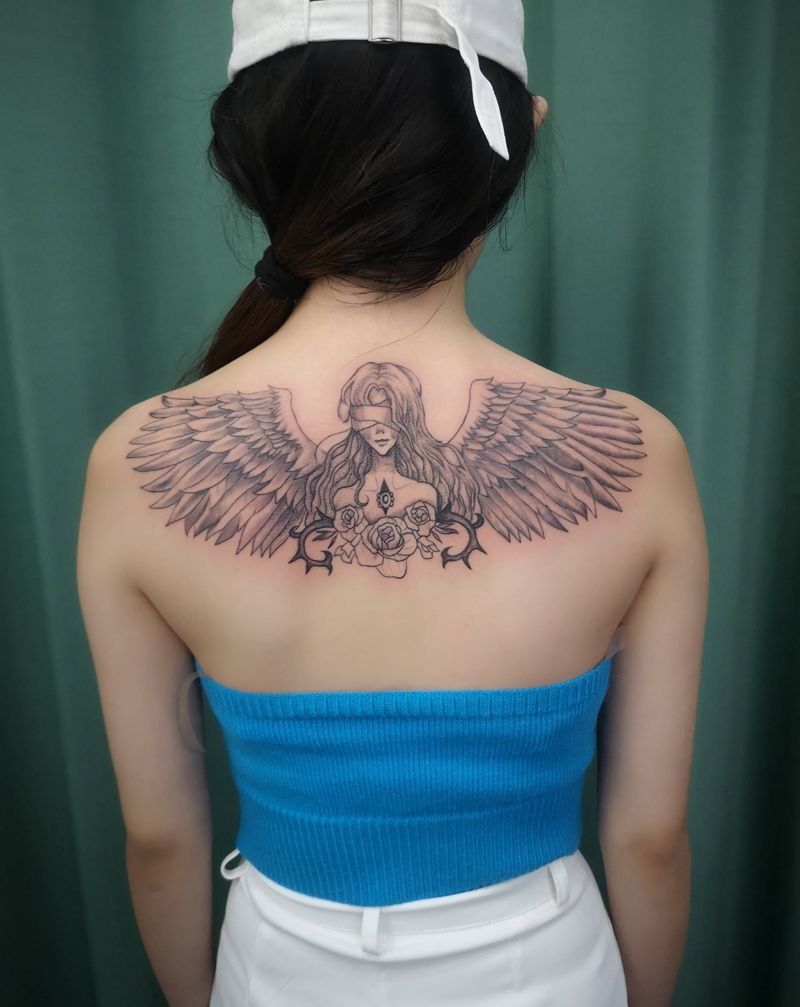 五月份作品合集纹身图片_背部新传统纹身图案