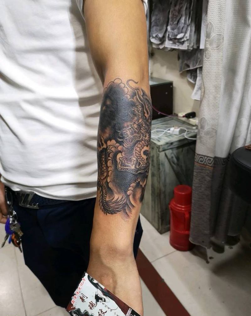 云中龙，遮盖纹身图片