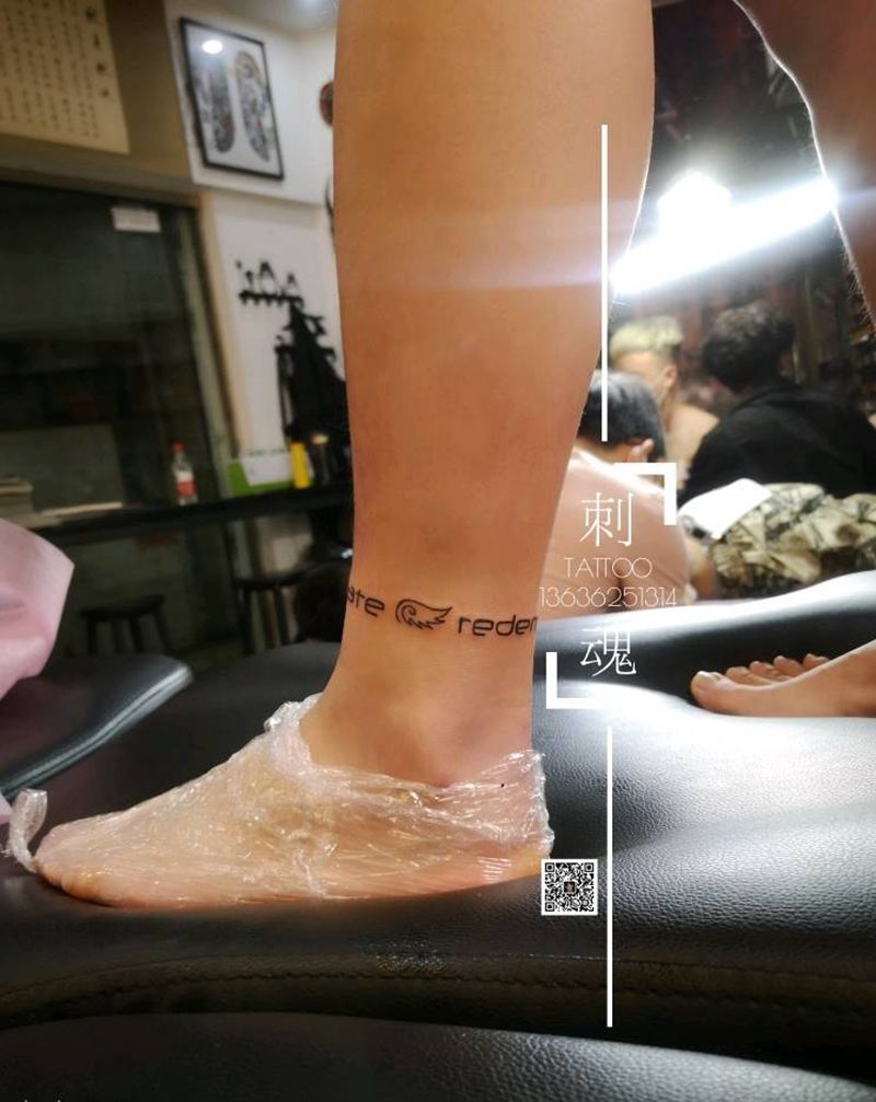 小清新一波纹身图片_腿部图腾纹身图案