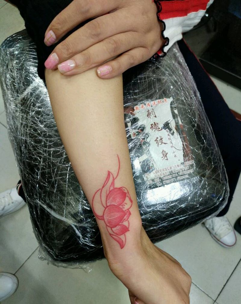 莲花纹身图片_清新植物宗教原创花絮生活成品手稿插画纹身图案