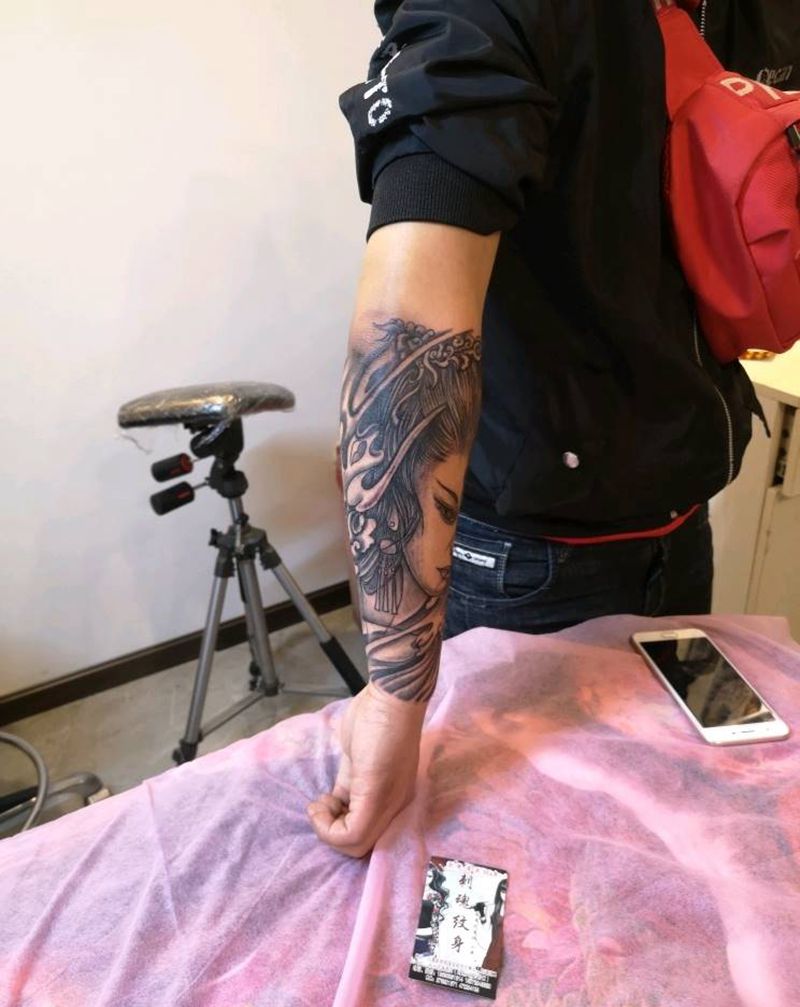 艺伎纹身图片