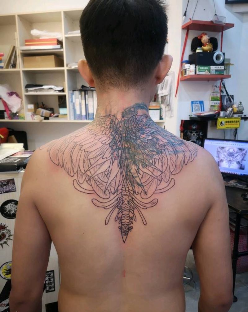 遮盖纹身图片_背部纹身图案