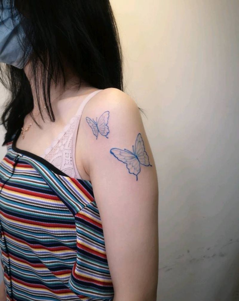 蝴蝶纹身图片_手臂纹身图案