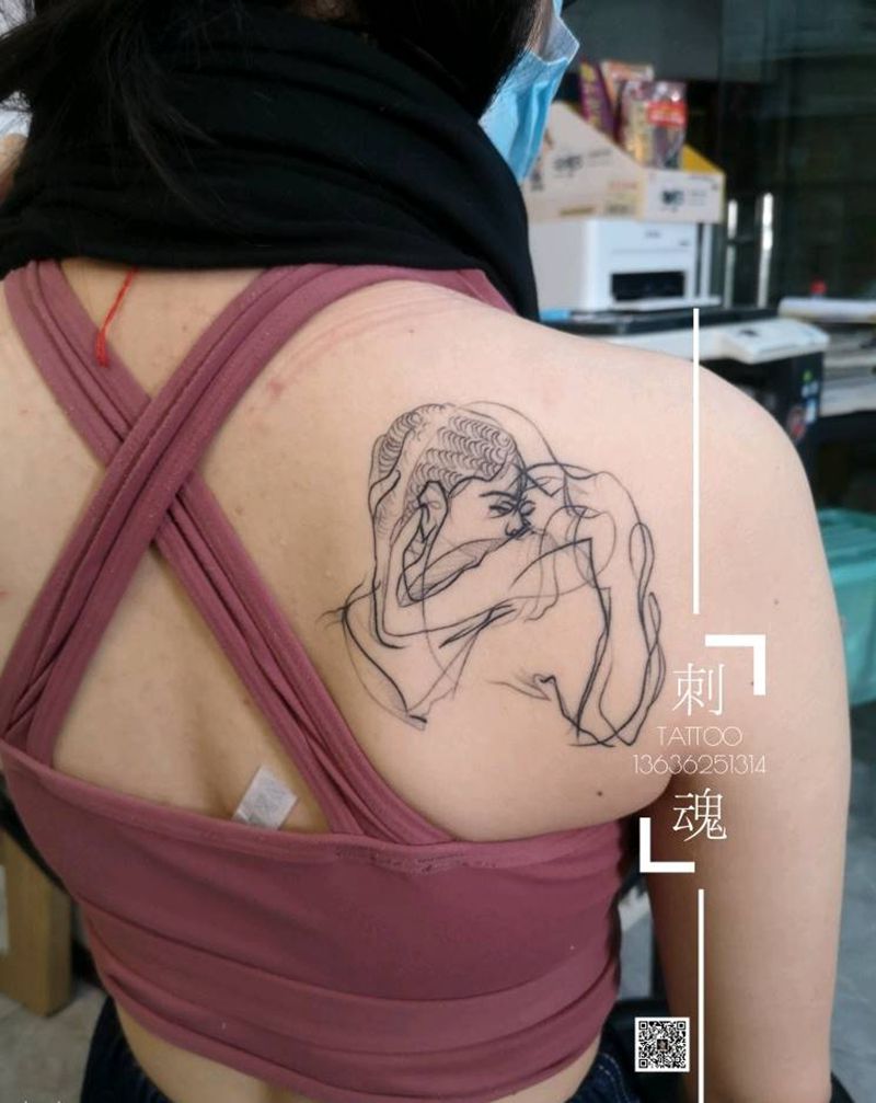 恢复后期效果纹身图片_肩部几何纹身图案