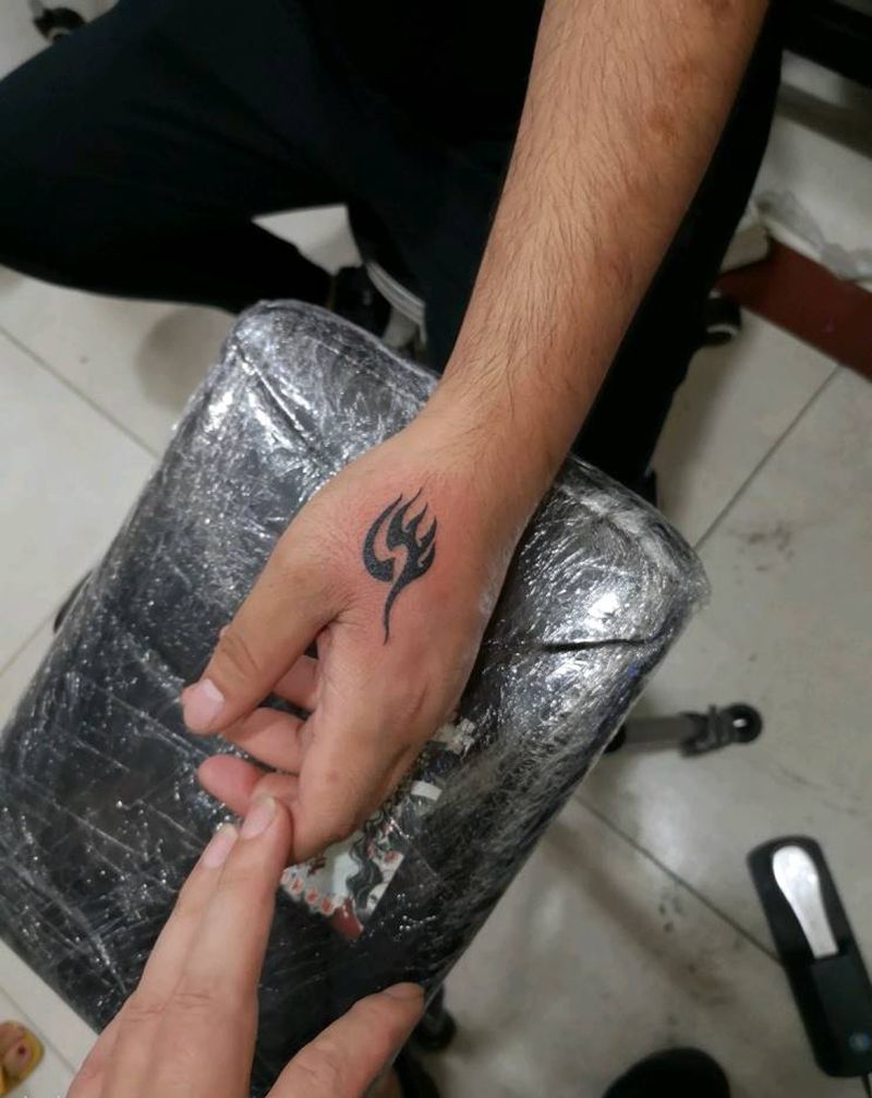 手部小清新纹身图片_手部几何纹身图案