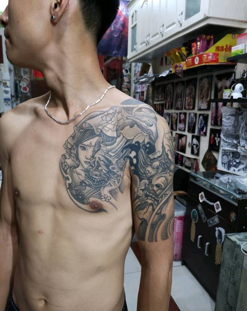 半甲恢复后效果纹身图片