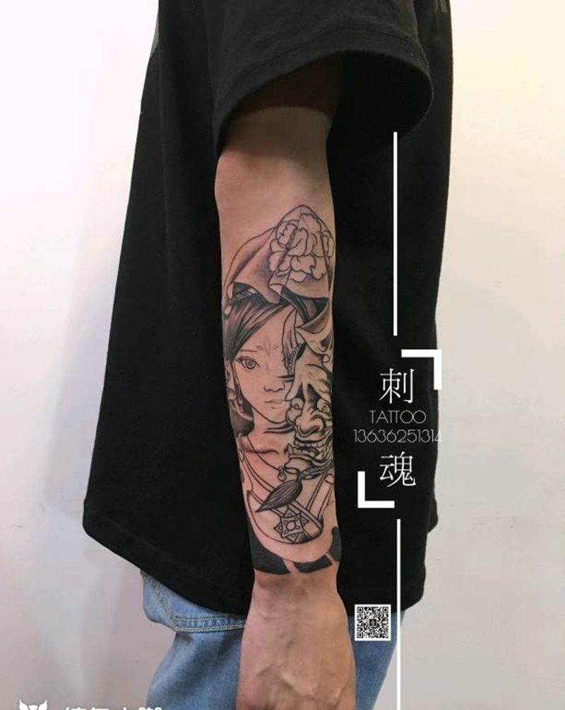 半成品纹身图片_手臂新传统纹身图案