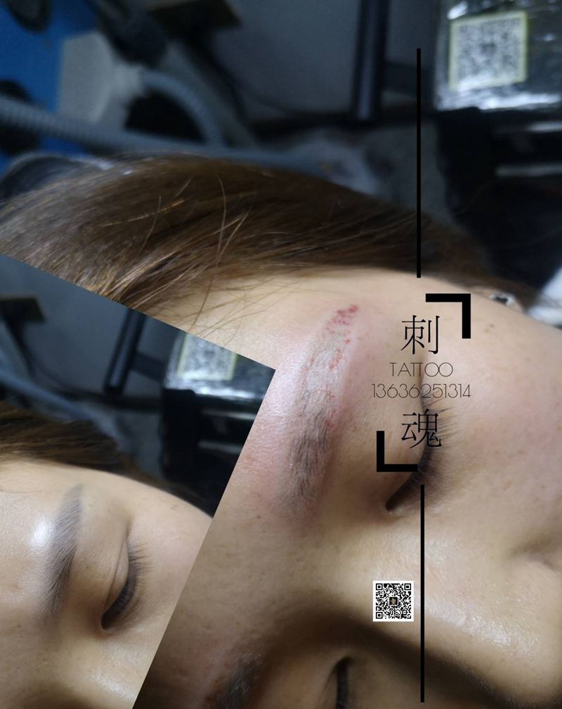 祛除旧眉毛 旧纹身纹身图片_几何祛除旧纹身图案