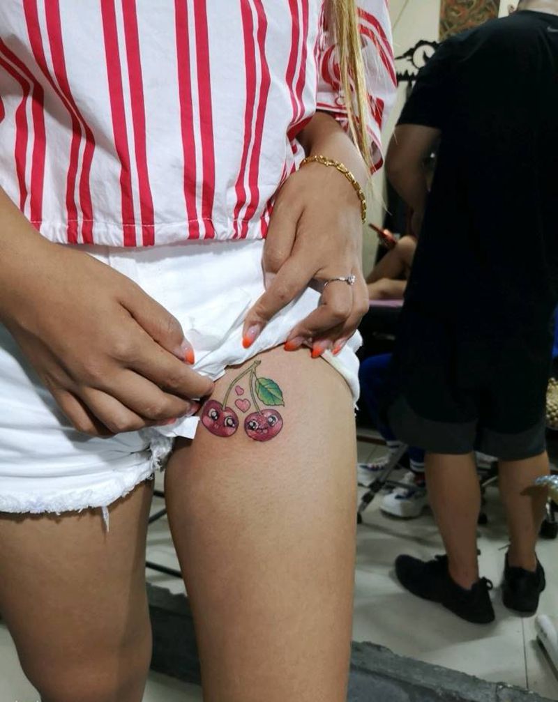 小樱桃，纹身图片
