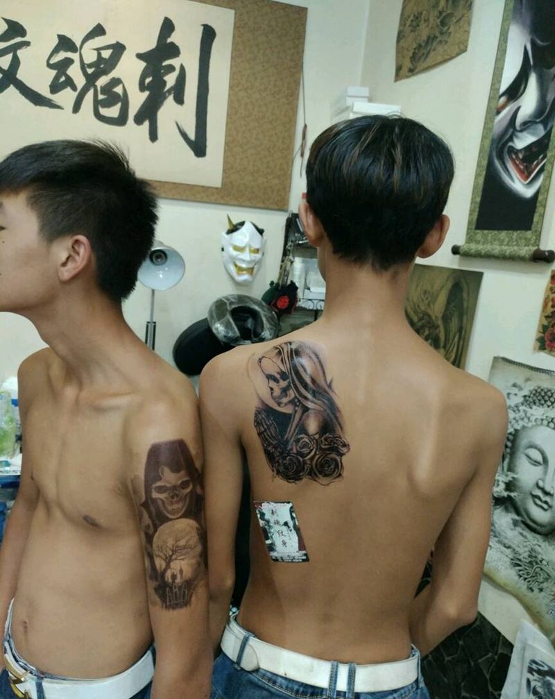 暂时性纹身纹身图片_肩部手臂传统花絮生活成品手稿插画纹身图案