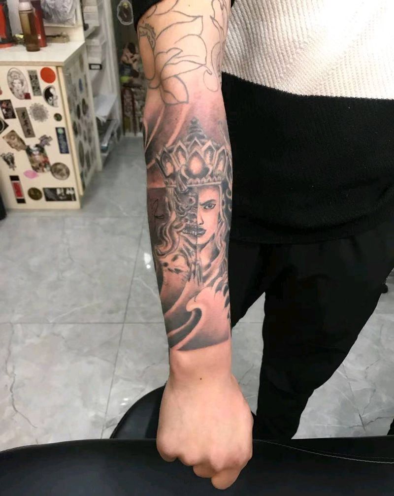 包小臂纹身图片_手臂老传统纹身图案